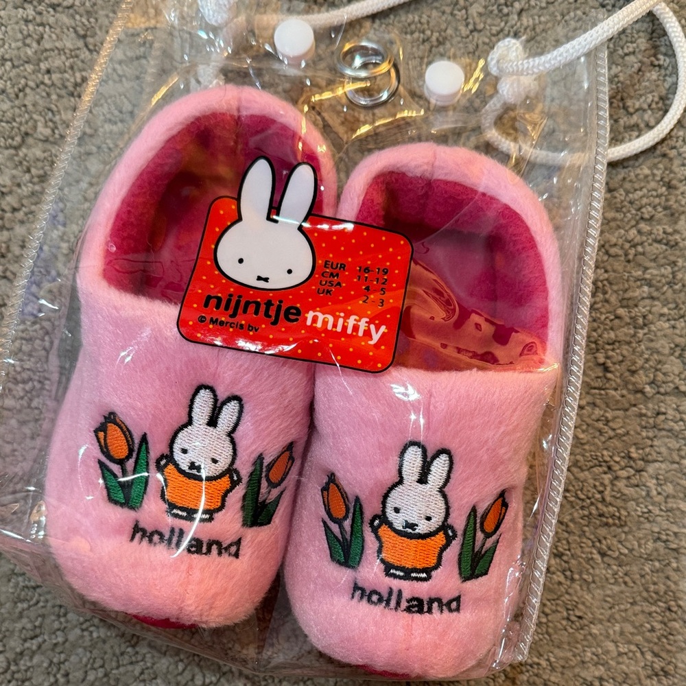 Miffy Pink Toddler slippers with Tulip Embroidery